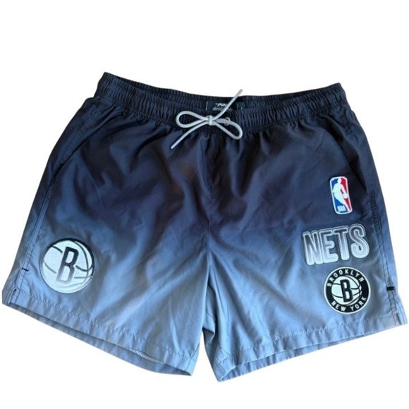 PRO Standard NBA Brooklyn Nets Black Gray Ombre Athletic Shorts Men's Large - Picture 1 of 11